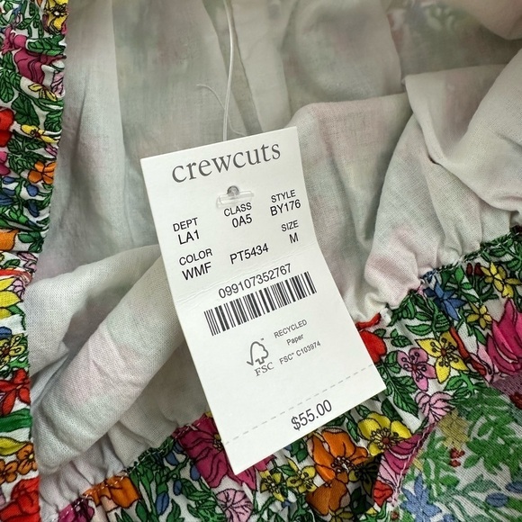 NWT J. Crew Crewcuts asymmetrical ruffle mini skirt, floral cotton voile, M - Picture 4 of 4